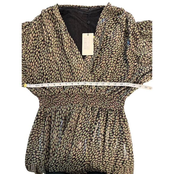 NWT NOCTURNE Dress Mini‎ Wrap Black Print Size XL - Picture 9 of 16